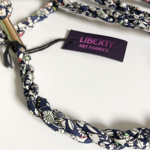 NWT J. Crew Liberty Junes Meadow Lawn Blue lariat belt brass - Picture 3 of 9